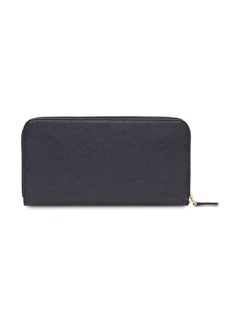 prada continental wallet grey|farfetch Prada wallet.